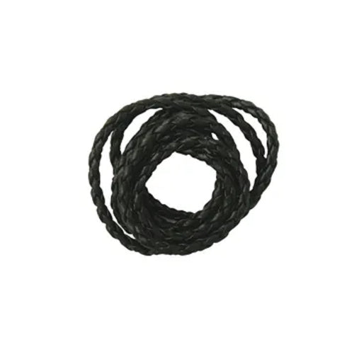 Black Plaited Leather Look Cord